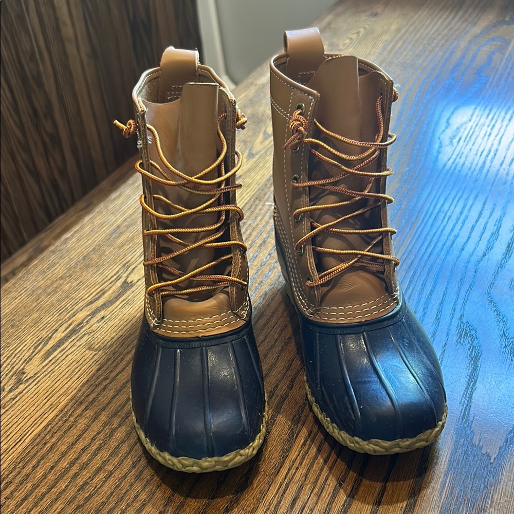 LL Bean Duck Boots - Navy and Brown